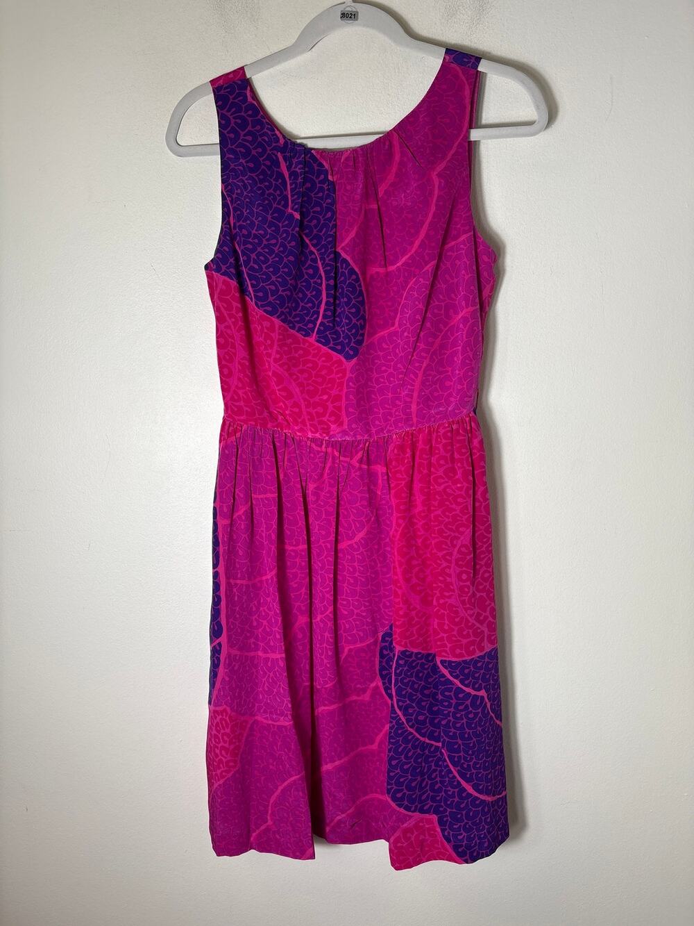 Trina Turk Hot Pink Purple Sleeveless Silk Knee Length Dress Sz 6